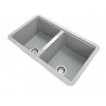 Carysil Concrete Grey Double Bowls Granite Undermount Kitchen Sink 824 x 481 x 241mm
